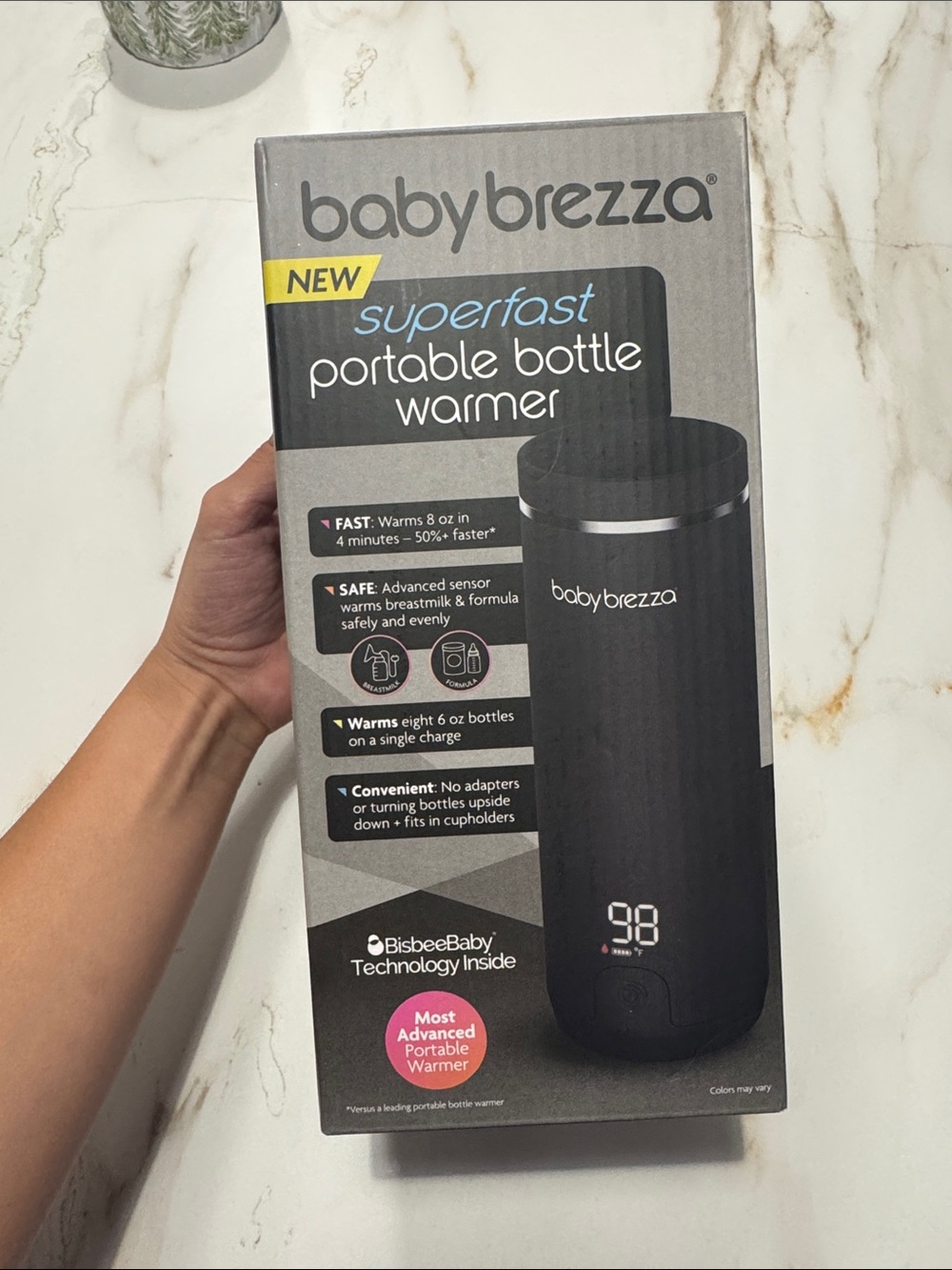 Baby Brezza SuperFast Portable Bottle Warmer - Black NWT